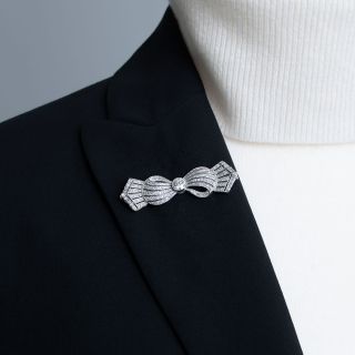 Late Edwardian/Art Deco Diamond Bow Brooch