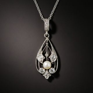 Late Edwardian Diamond and Pearl Necklace - 2