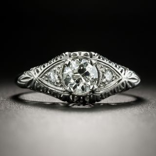 Late Edwardian/Early Art Deco .55 Carat Diamond Engagement Ring - 2