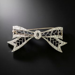 Late-Edwardian/Early-Art Deco Diamond Bow Barrette - 7