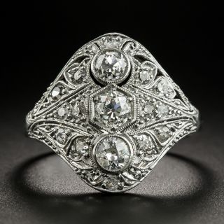 Late Edwardian / Early Art Deco Diamond Three-Stone Dinner Ring - 2