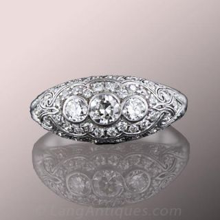 Art Deco Diamond Engagement Ring 
Estate Jewelry