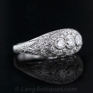 Late Edwardian / Early Art Deco Diamond Three Stone Ring