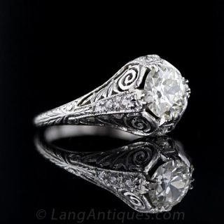 Late Edwardian/Early Deco 1.20 Carat Diamond Ring