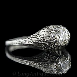 Late Edwardian/Early Deco .50 Carat Diamond Ring
