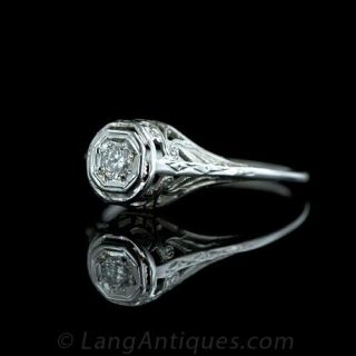 Late Edwardian/Early Deco Solitaire Diamond Ring