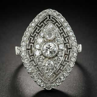 Late Edwardian Navette Shaped Diamond Dinner Ring - 2