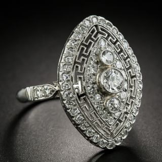 Late Edwardian Navette Shaped Diamond Dinner Ring