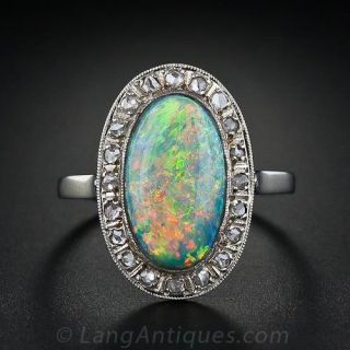Late Edwardian Opal and Diamond Ring