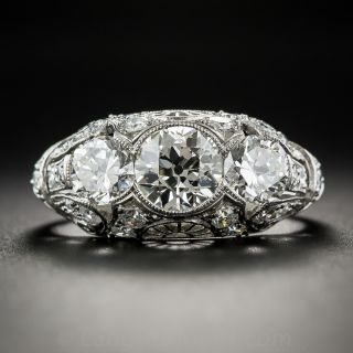 Late Edwardian Three Stone Diamond  Ring - 2
