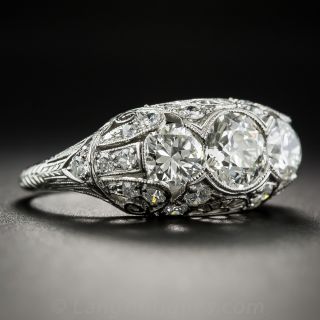 Late Edwardian Three Stone Diamond  Ring