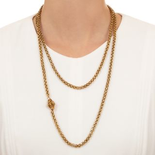 Late-Georgian 18K Gold Long Chain