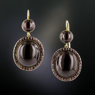 Late-Georgian Cabochon Garnet Earrings