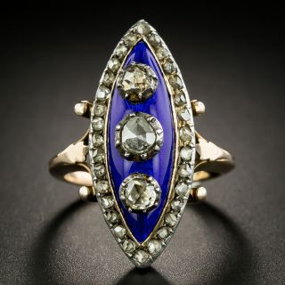 Late Georgian/Early Victorian Diamond and Enamel Dinner Ring - 1