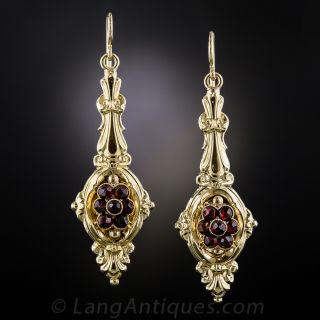 Late Georgian/Early Victorian Garnet Drop Earrings