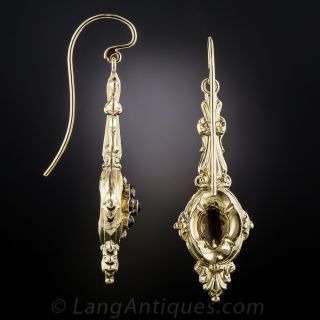 Late Georgian/Early Victorian Garnet Drop Earrings