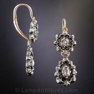 Late Georgian~Early Victorian Rose-Cut Diamond Earrings