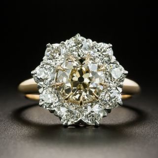 Late-Victorian 1.43 Carat Center Diamond Cluster Engagement Ring - GIA - 2