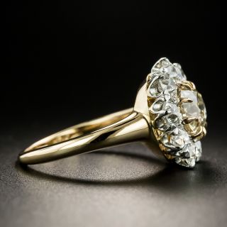 Late-Victorian 1.43 Carat Center Diamond Cluster Engagement Ring - GIA
