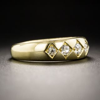 Late Victorian 18K Five-Stone Diamond Band Ring
