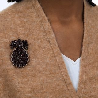 Late-Victorian Bohemian Garnet Convertible Pendant and Brooch with Locket 