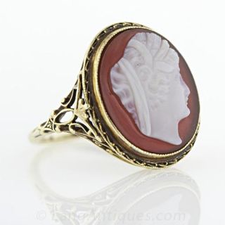 Late Victorian Carnelian Cameo Ring