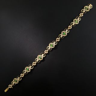 Late Victorian Demantoid Garnet and Pearl Bracelet