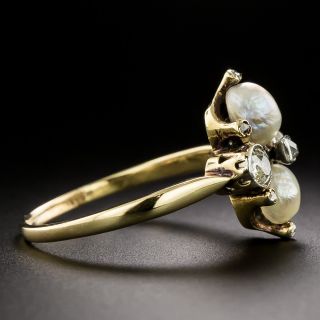 Late-Victorian Diamond and Natural Pearl Ring