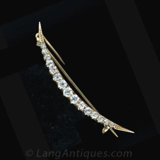 Late Victorian Diamond Crescent Brooch Main View