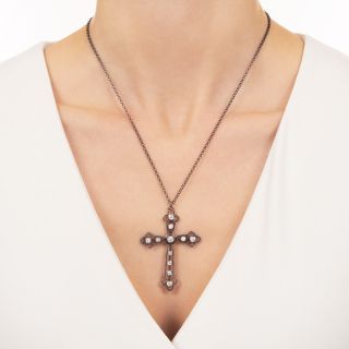 Late-Victorian Diamond Cross Pendant
