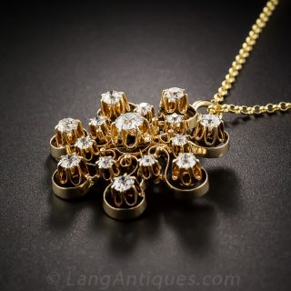 Late Victorian Diamond Snowflake Necklace