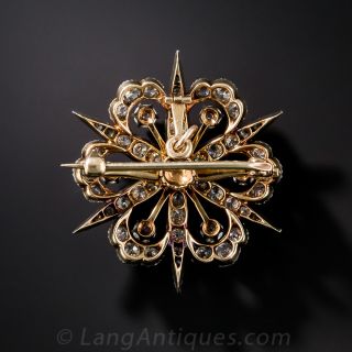 Late Victorian Diamond Starburst Brooch/Pendant