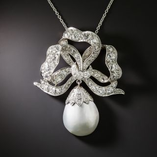 Late-Victorian/Early-Belle Epoque Diamond Bow Necklace - 1