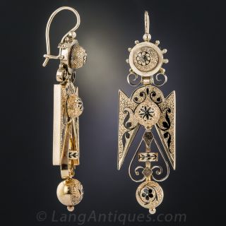 Late Victorian Enameled Earrings