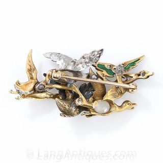 Late-Victorian Flying Duck Pin 