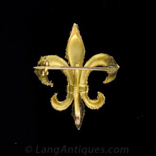Late Victorian Gold and Seed Pearl Watch Pin