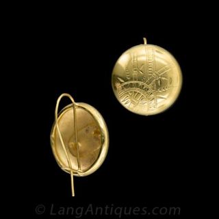 Late Victorian Hand-Etched Japonesque Earrings