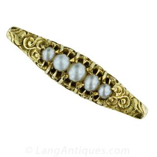 Late Victorian Natural Pearl Bar Pin Main View