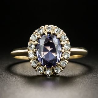 Late-Victorian No-Heat Purple Sapphire and Diamond Ring - 4
