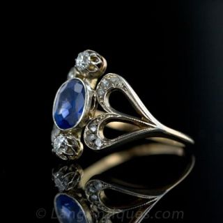 Late Victorian Sapphire and Diamond Ring