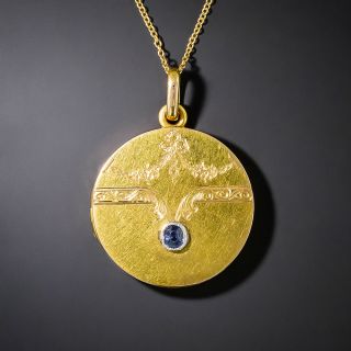 Late Victorian Sapphire Round Locket - 2