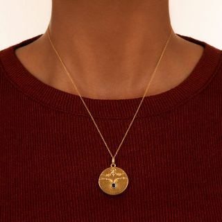 Late Victorian Sapphire Round Locket