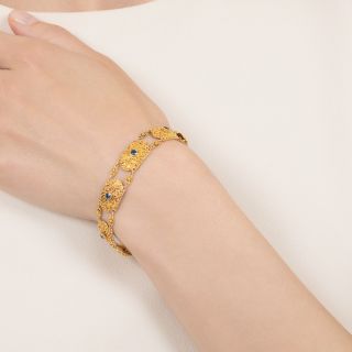 Late-Victorian Yogo Sapphire Bracelet