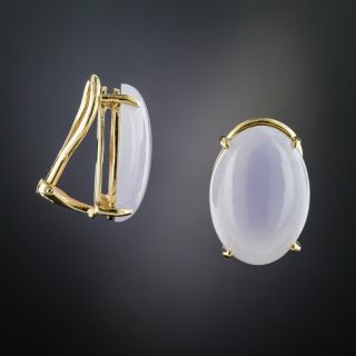 Lavender Jade Clip Earrings  - 2