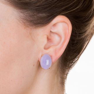 Lavender Jade Clip Earrings 