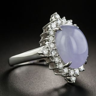 Lavender Jade Platinum Diamond Cocktail Ring