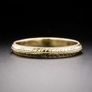 Leaf Motif Stacking Band, Size 6 1/2 - 3