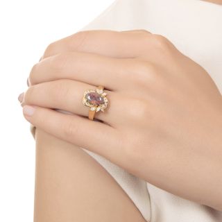 Lightening Ridge Black Opal and Diamond Ring