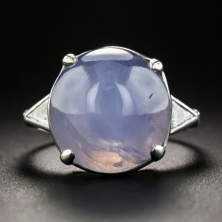 Lilac Blue Star Sapphire Platinum Diamond Ring