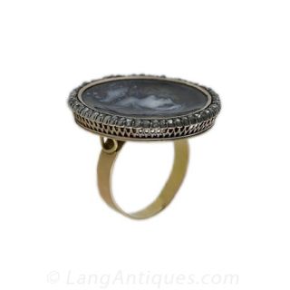 Limoges Enamel and Diamond Ring